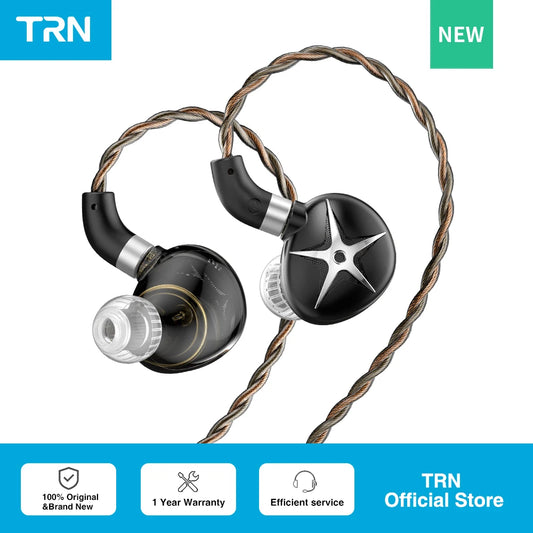 TRN Starfish HiFi Wired Earphones 12mm Dynamic Driver In-Ear Monitors with Beryllium Diaphragm, Detachable Cable Audiophile HiFi Headphones