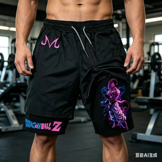 2026 Dragon Ball Goku Unisex Harajuku Anime Printed Summer New Product Loose Sports Breathable Quick Drying Double Layer Shorts