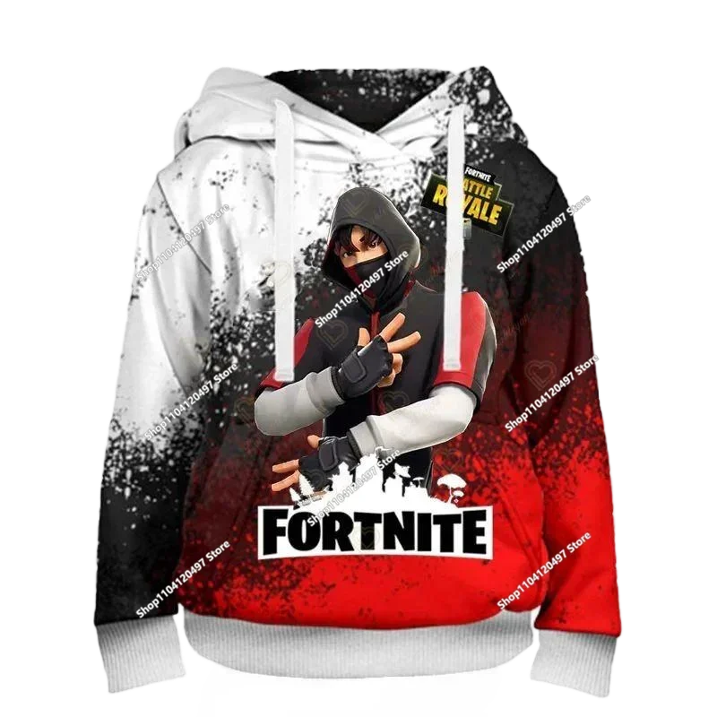 Neues Fortnite 3D-digital bedrucktes Kapuzensweatshirt für Kinder – modischer, trendiger Casual-Pullover, Geburtstagsgeschenk