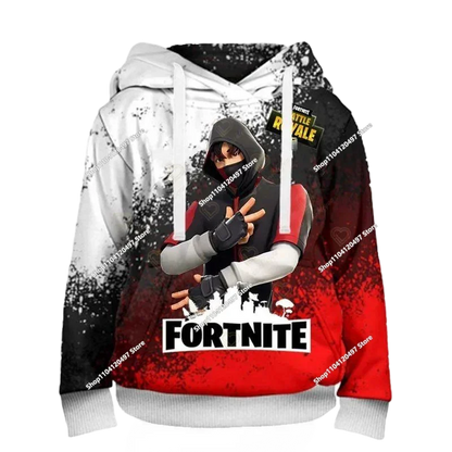 Neues Fortnite 3D-digital bedrucktes Kapuzensweatshirt für Kinder – modischer, trendiger Casual-Pullover, Geburtstagsgeschenk