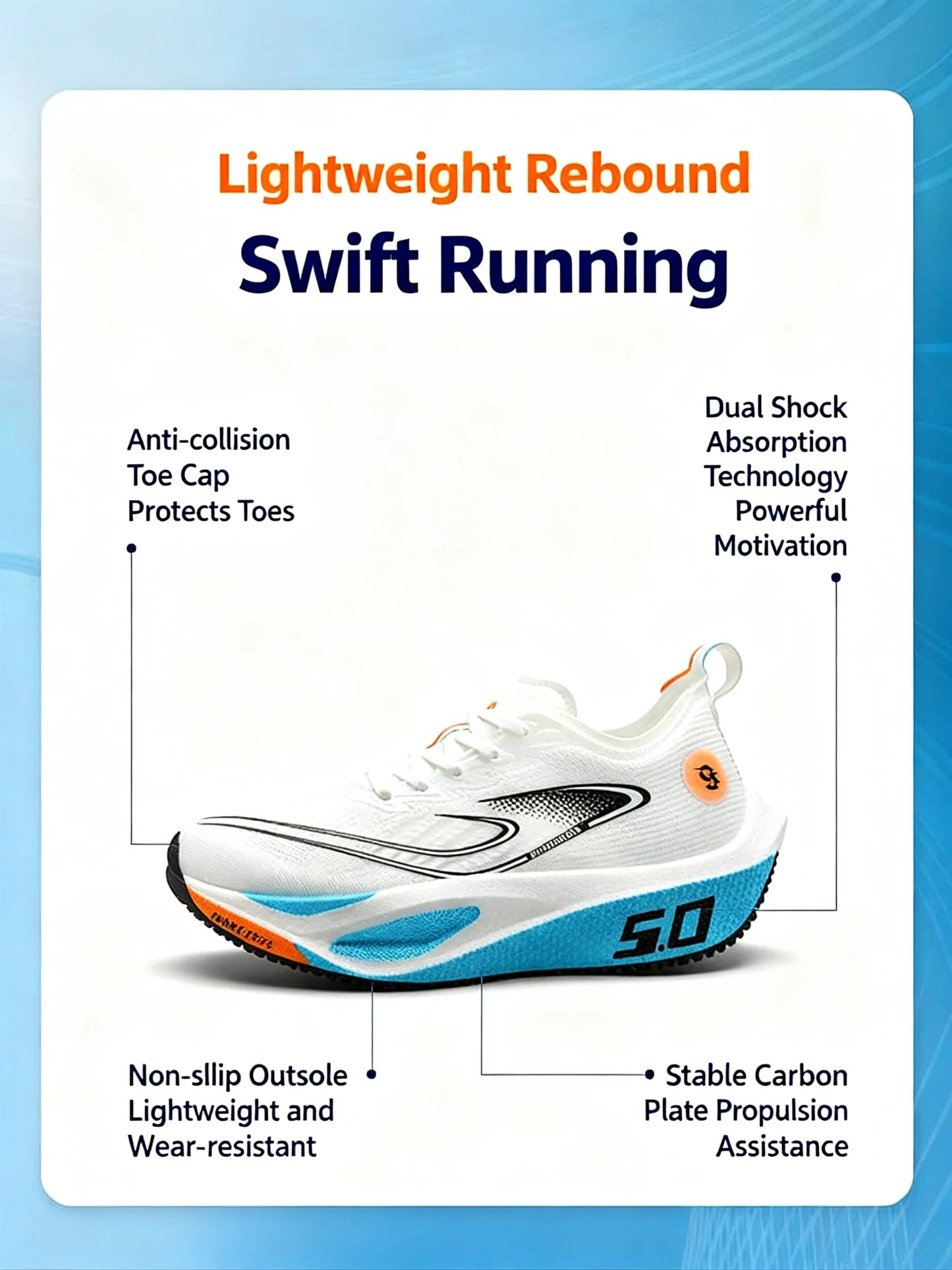 Unisex 2025 Full Carbon Plate Running Shoes, Professional Marathon Racing Lightweight Bounce Cushion Breathable Sports Sneakers