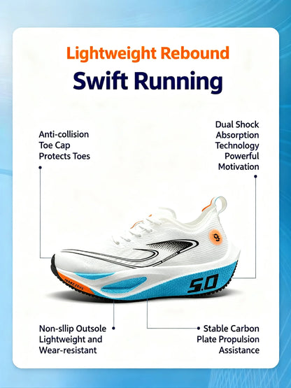 Unisex 2025 Full Carbon Plate Running Shoes, Professional Marathon Racing Lightweight Bounce Cushion Breathable Sports Sneakers