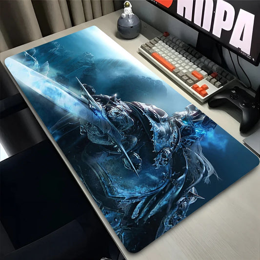 XXL Gaming Accessories Gamer Keyboard Desk Mat Non-Slip World of Warcraft Lich King Laptop Notebook Mousepad 900X400 Mouse Mats
