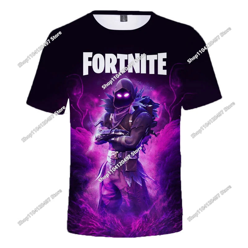 T-shirt 3D natalizia Fortnite, maglietta Battle Royale streetwear per bambini, Victory Game, uomo e donna, T-shirt Harajuku per adolescenti