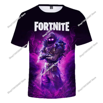 T-shirt 3D natalizia Fortnite, maglietta Battle Royale streetwear per bambini, Victory Game, uomo e donna, T-shirt Harajuku per adolescenti