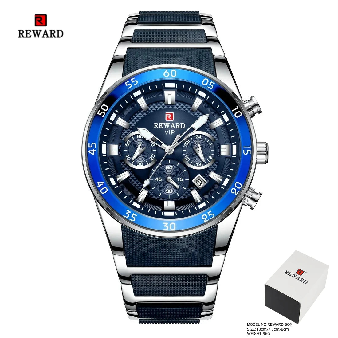 REWARD Relogios Masculino 81011M Sports Silicone Quartz Men's Watch Waterproof Calendar Chronograph Luminous Watches Men Часы
