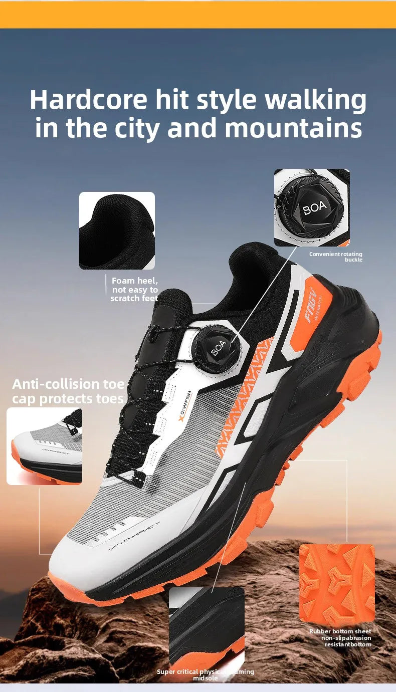 Frühlings- & Sommer-Laufschuhe für Herren – Outdoor-Wanderschuhe, abriebfeste Trailschuhe mit BOA-Verschluss, atmungsaktiver Sport- & Freizeitstil