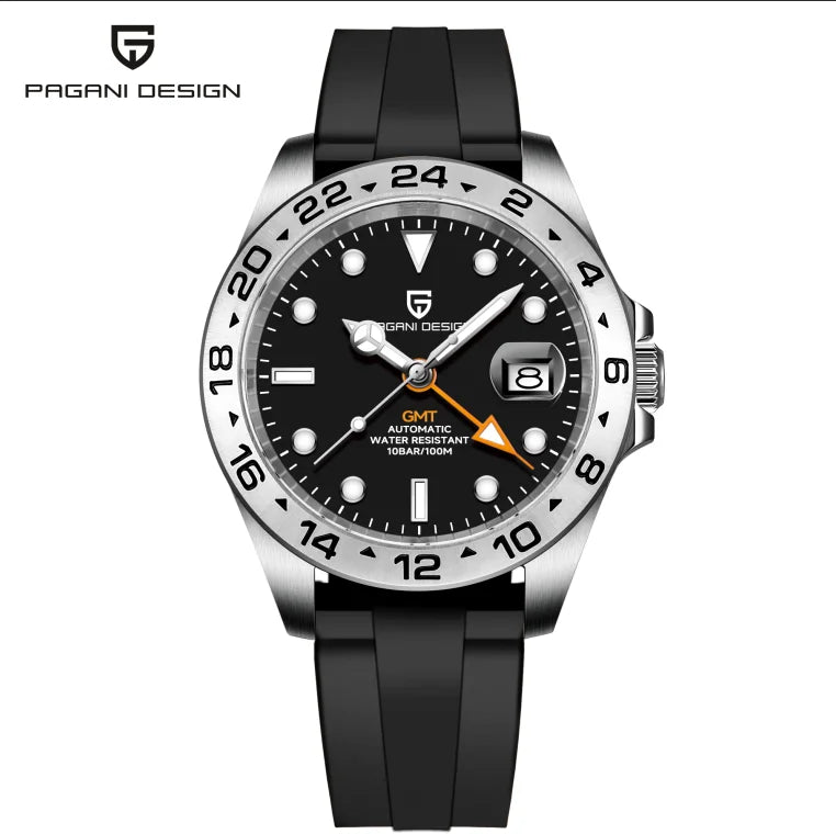 Pagani Design 2026 Nuevo reloj de buceo para hombre 42mm zafiro mecánico automático GMT 100m resistente al agua PD1682