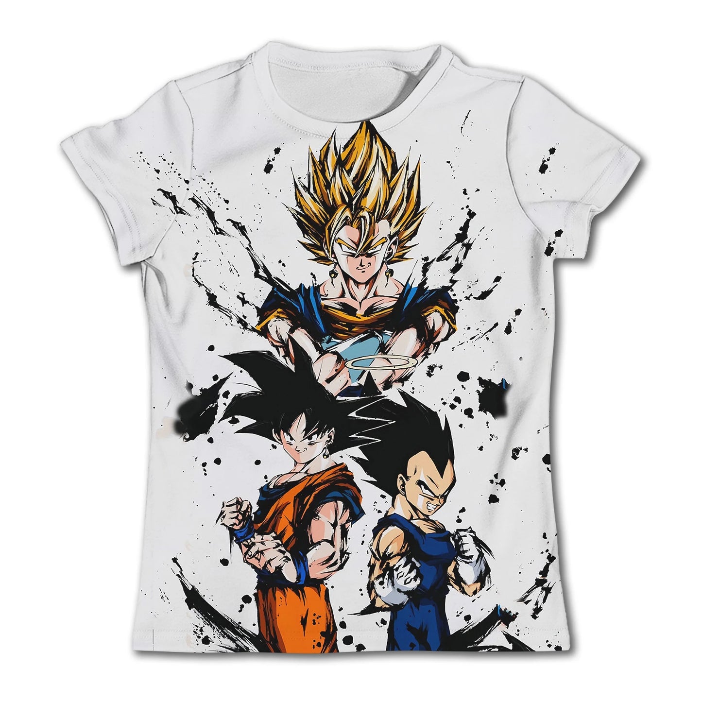 2024 New Fashion Dragon Ball 3D T-shirt Summer Short Sleeve O-Neck Goku Vegeta Men's Casual Shirt Boys'