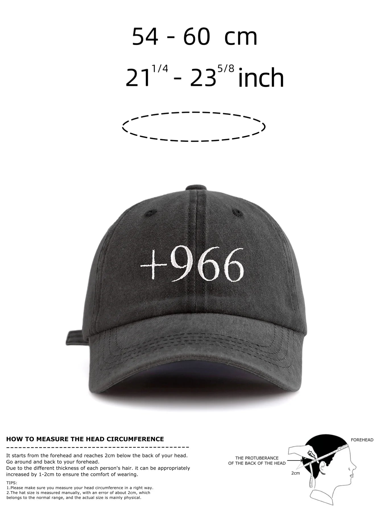 1pc +966 Embroidery Washed Baseball Cap for Adults,  Minimalist Retro Style Casual Soft Adjustable Dad Hat, Perfect As Gift