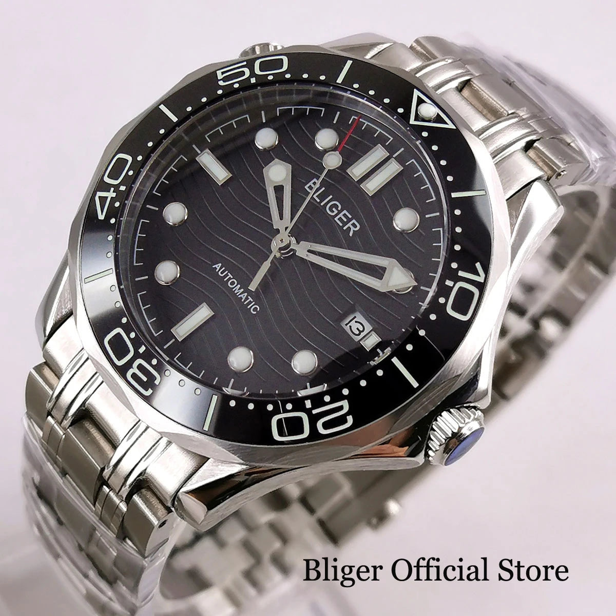 BLIGER Luxury 41mm Mechanical Men's Watch Sapphire Glass NH35AMIYOTA PT5000 Movement Steel Bracelet Ceramic Bezel Date Function
