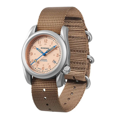 BODERRY Men's Automatic Watch 40MM Titanium Pilot Sport Mechanical Wristwatch 100m Waterproof Sapphire C3 Luminous NH35