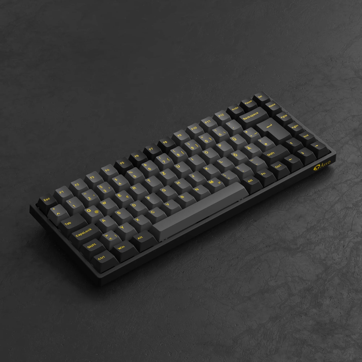 Akko 3084B Plus Black & Gold 75% ISO-DE Layout Mechanical Gaming Keyboard Hot-Swappable Multi-Modes 2.4GHz / USB Type-C / BT 5.0
