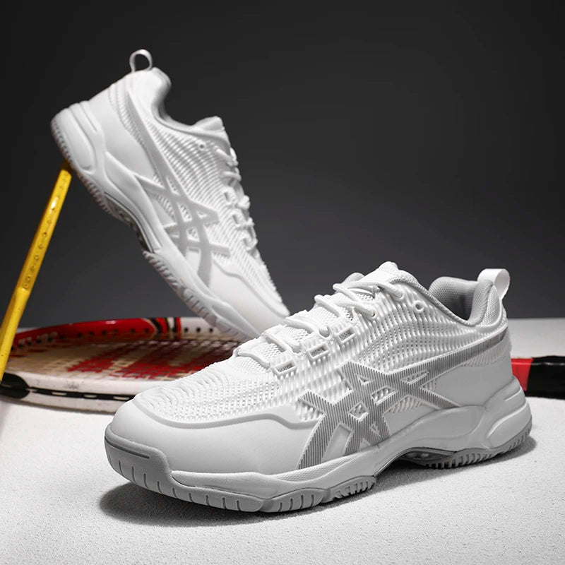 Men and Women Badminton Shoes Table Tennis Shoes for Volleyball Handball Sports Sneakers Anti-Skid Mesh Breathable Field Training