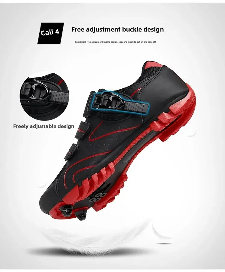 Unisex Hard Sole Cycling Shoes – 4-Season Road Bike Lock Pedal Shoes for MTB Outdoor Sports