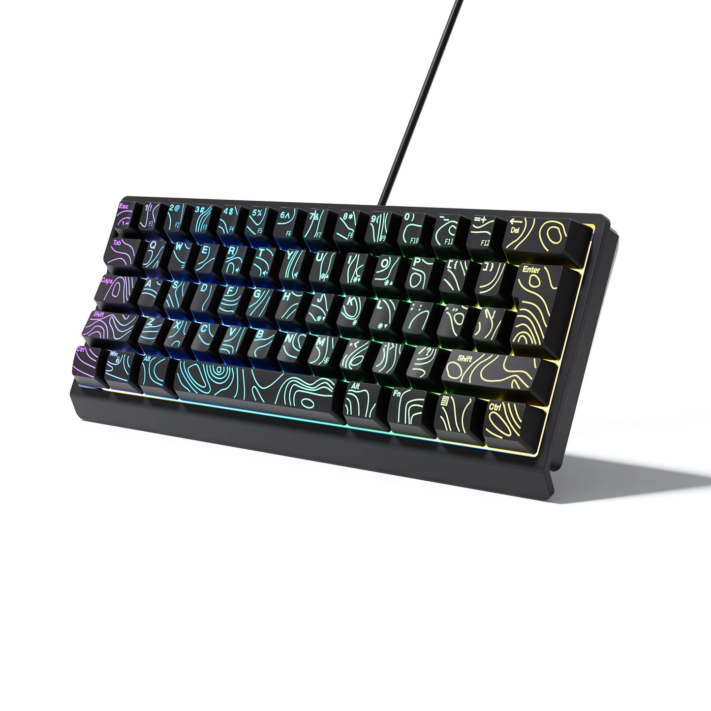 60% compact wired keyboard with RGB backlighting and gradient keycaps are suitable for Windows tablets, laptops and gamers.