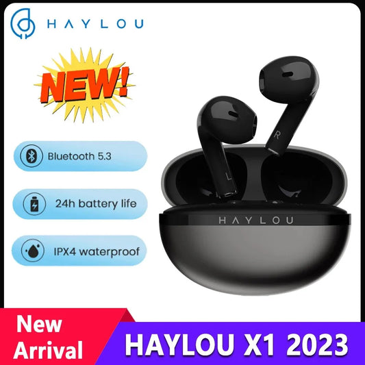 HAYLOU X1 2023 TWS Bluetooth 5.3 Earphones Wireless Earbuds with 24H Battery, IPX4 Waterproof, APP Control, Low Latency Stereo Headphones