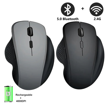 Wireless Mouse Rechargeable Bluetooth Mouse 4000DPI Silent Mice 2.4G USB Gaming Receiver for Mackbook PC Laptop Accessories