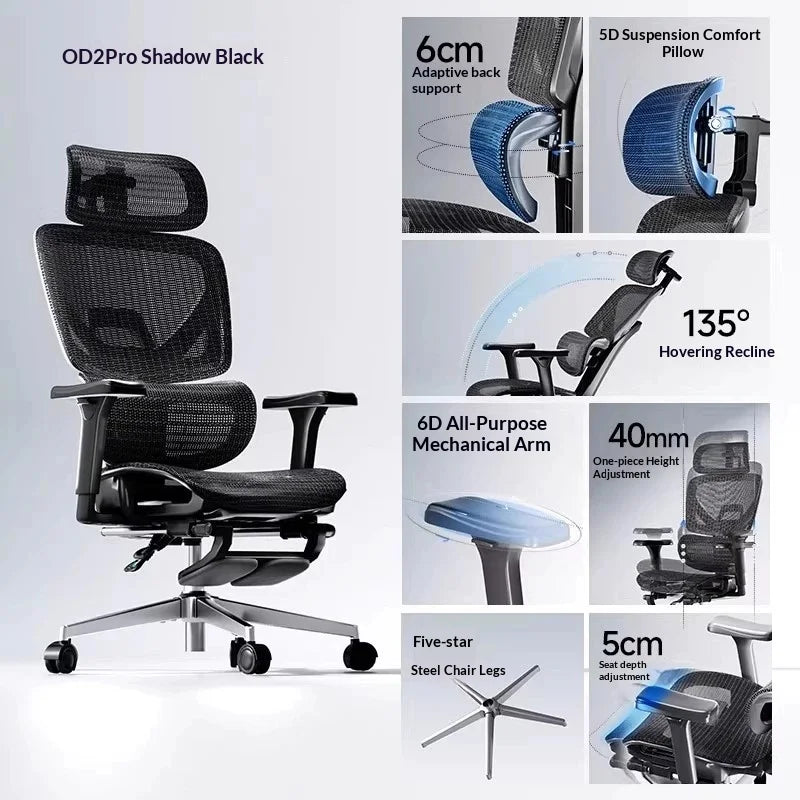 Ergonomischer Office-Mesh-Stuhl, moderner Executive-Computer- und Gaming-Stuhl, drehbar, rollbar und verstellbar