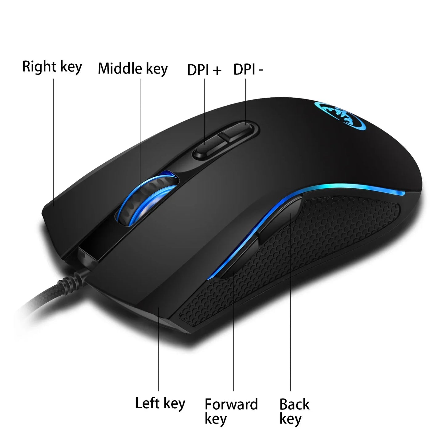 High-end Optical Professional Gaming Mouse with 7 Bright Colors LED Backlit and Ergonomic Design 3200 DPI for LOL CS Gamer
