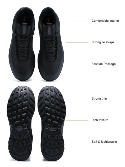 Baasploa Hiking Shoes Men Outdoor Waterproof Camping Resistant Non-Slip Sneakers Casual Lightweight Lace-Up Walking Shoes for Men