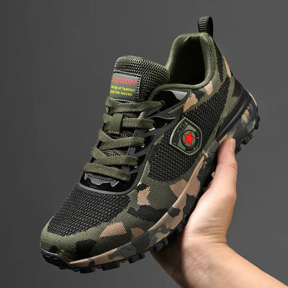Men’s Camouflage Breathable Sports Shoes Comfortable Non-Slip Soft-Soled Shoes Suitable for Outdoor Activities