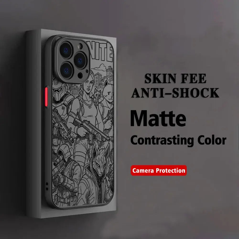 Hot Game F-Fortnites Handyhülle für Xiaomi Redmi Note 14 13 12 12S 11 11S 10 10S 9T 9S 8 7 Pro Plus 4G 5G, matte transparente Rückabdeckung