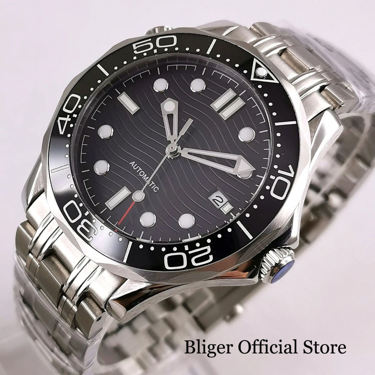 BLIGER Luxury 41mm Mechanical Men's Watch Sapphire Glass NH35AMIYOTA PT5000 Movement Steel Bracelet Ceramic Bezel Date Function