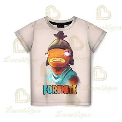 Fortnite 3D Printed Short Sleeve T-Shirt Game Cartoon Print Battle Royale Adult Kid Clothes Kids T-shirt Harajuku T-shirt