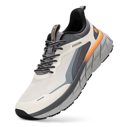 FitVille Men's Wide Toe Box Shoes, Cushioned Sneakers, Non-Slip, Lightweight, Breathable Running Shoes for Swollen Feet