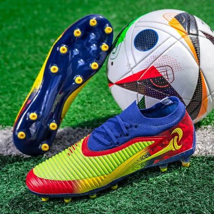 New Men Football Boots Outdoor Sport Boys Long Spikes Non Slip Breathable Match Training Cleats Soccer Shoes Adult Comfortable