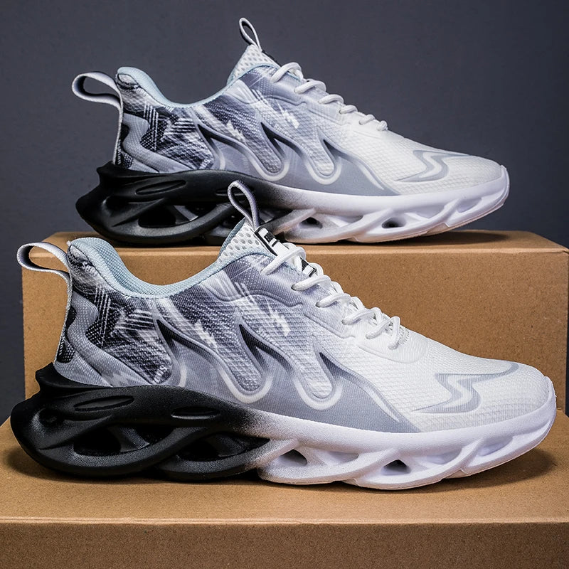 Men's Running Shoes Breathable Mesh Sports Shoes Cushioned Casual Sneakers Lightweight Comfortable Tennis Shoes Athletic Footwear