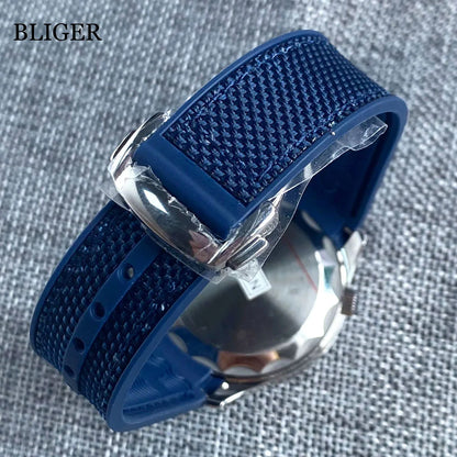 BLIGER Luxury 41mm Mechanical Men's Watch Sapphire Glass NH35AMIYOTA PT5000 Movement Steel Bracelet Ceramic Bezel Date Function