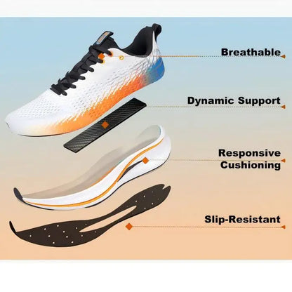 Baasploa Men Jogging Sports Shoes Carbon Plate Professional Cushioning Sneakers Male Outdoor Breathable Non-Slip Running Shoes