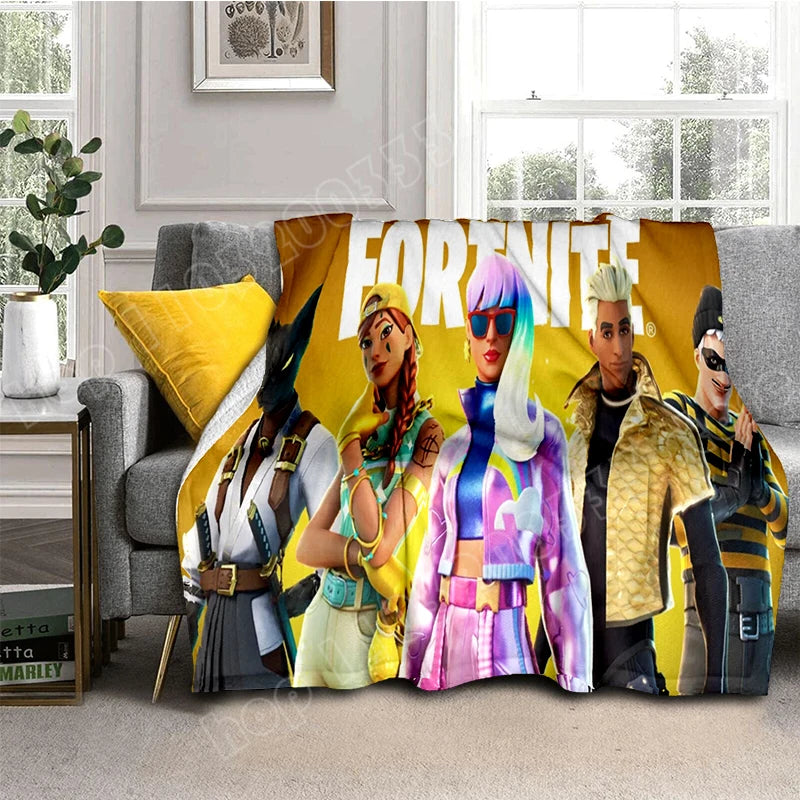Fortnite-Spiel-Flanelldecke Unisex – weiche, warme Kuscheldecke für Schlafzimmer, Wohnzimmer, Bett, Reisen, Camping, Sofa-Dekoration und Zubehör