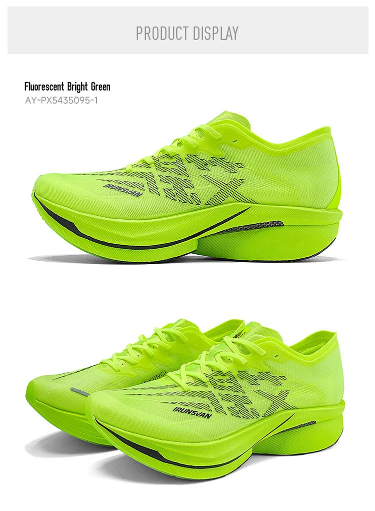 IRUNSVAN Zapatillas deportivas con placa de carbono para maratón, zapatillas profesionales de running, amortiguadoras, transpirables, para jogging, unisex 095
