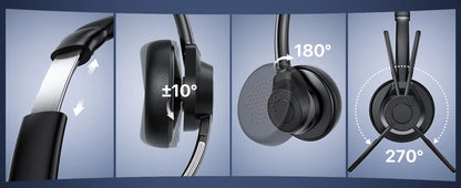 Bluetooth Headset, Wireless Bluetooth V5.4 Headphones with Microphone, Noise Canceling Mic Multipoint Connect Wireless Headset
