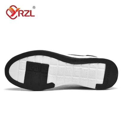 YRZL Herren-Schuhe Frühling Herbst Wasserdichte Walking-Sneaker Freizeit-Herren-Ledersportschuhe Rutschfeste Tennis-Schuhe für Herren