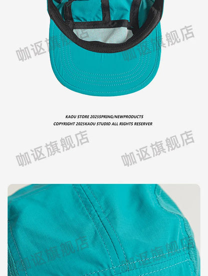 Summer New Thin Quick-drying 5-panel Baseball Caps for Men Outdoor Hiking Casual Versatile Fashion Flat-brimmed Women's Hats