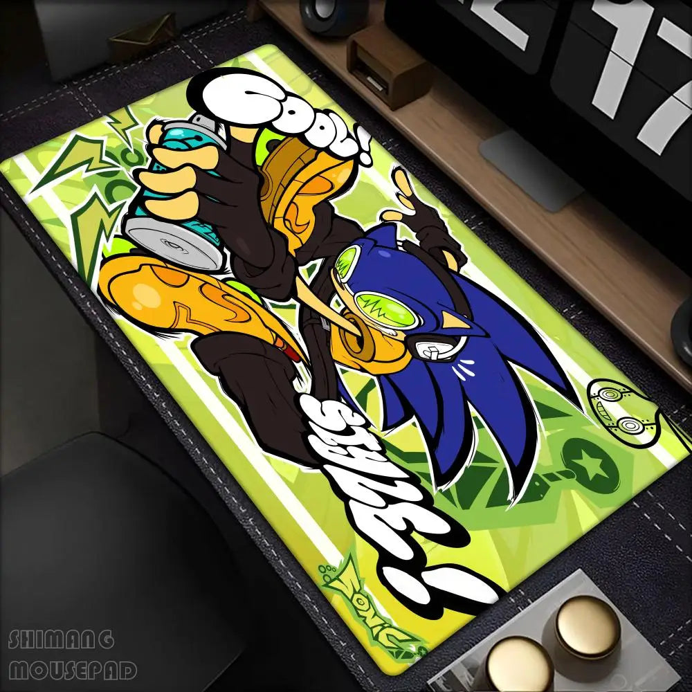Anime Sonic The Hedgehog Mouse Mat Desk Mat With Pad Gaming Accessories Prime Gaming XXL Keyboard Pad Padding Mat