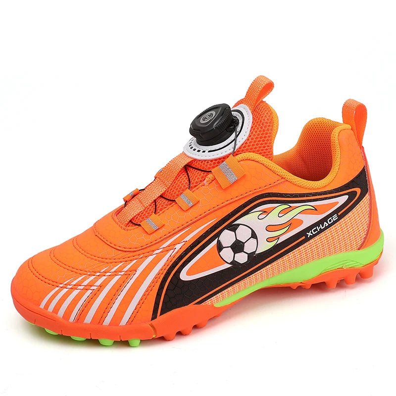 Children's Rotating Buckle Sneakers Students Competition Training Football Shoes Fashionable Lightweight Anti-slip Footwear