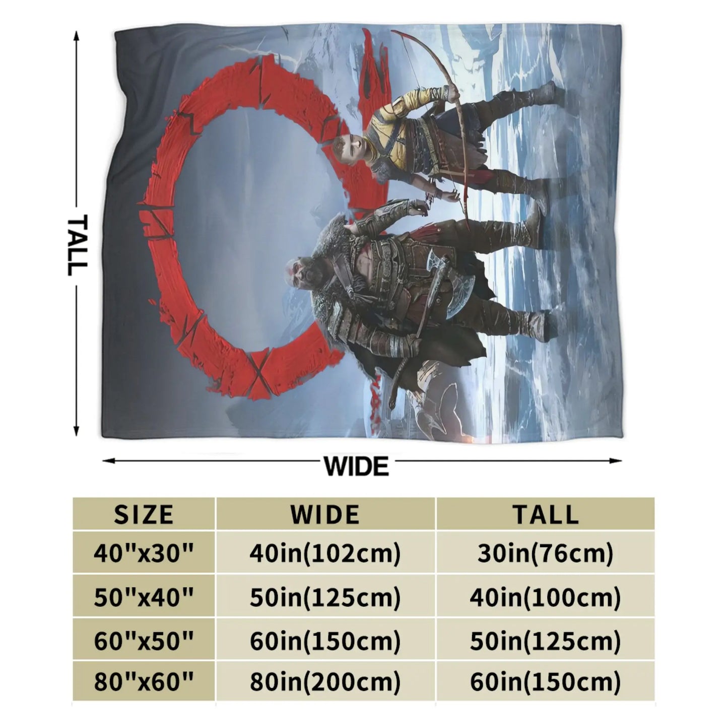 God of War Game Gamers Kratos Warm Blanket  Decorative Plush Throw Blanket Funny Couch Bed Flannel Bedspread Sofa Bed Cover
