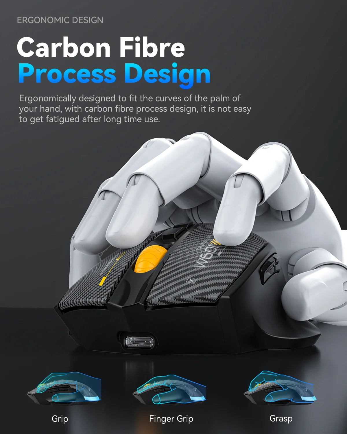 Bluetooth Wireless Gaming Mouse, 12800 DPI Wired/Wireless RGB Mouse with 7 Programmable Buttons, for PC Laptop, Gaming