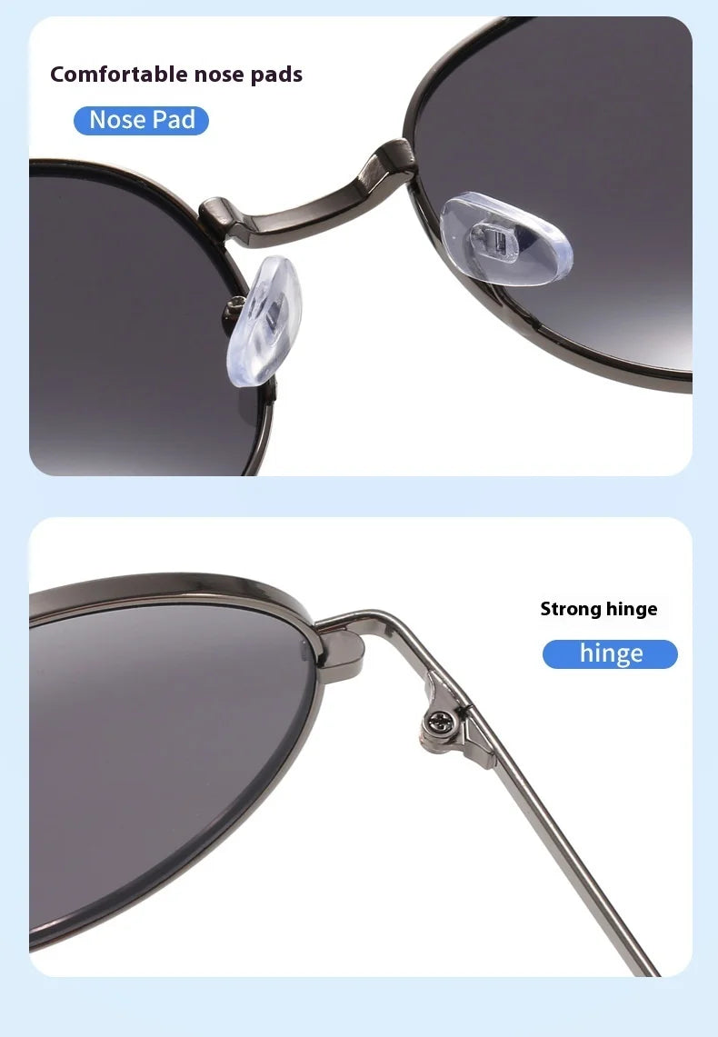 2025 New Straight Metal Sunglasses Boys And Girls, Small Oval Children's Glasses For Babies