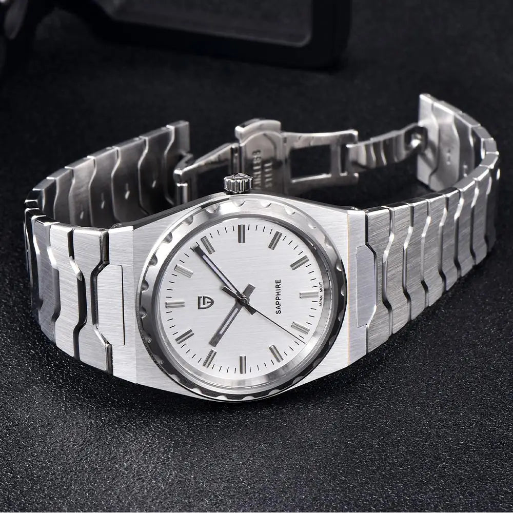 PAGANI DESIGN Men's Quartz Watches Ultra-Thin 7mm Series 37mm Sapphire Stainless Steel Waterproof Watches for Men TMI VJ21