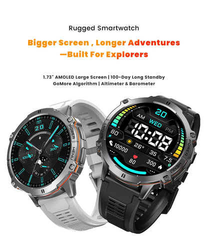 2026 New Military TANK X3 Smartwatch für Herren, 1000mAh Akku, 10ATM wasserdicht zum Schwimmen, GPS-Route, 1.75" AMOLED HD, Anrufe, Sport-Smartwatch