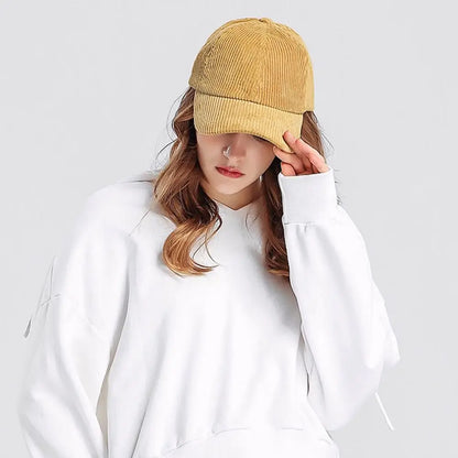 Unisex Corduroy Corduroy Baseball Cap Adjustable Sun Hat Hip Hop Cap Men