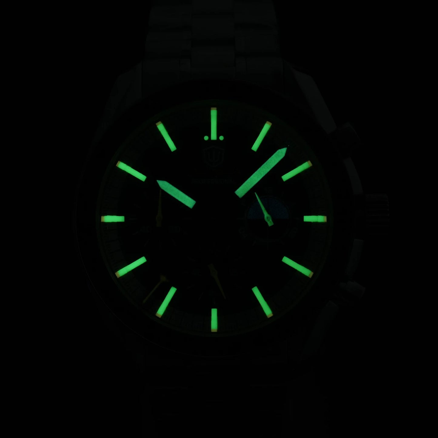 Watchdives WD1863 39mm VK63 Chronograph Watch Vintage Stainless Steel Sapphire OTF Clasp Waterproof Luminous Watches for Men