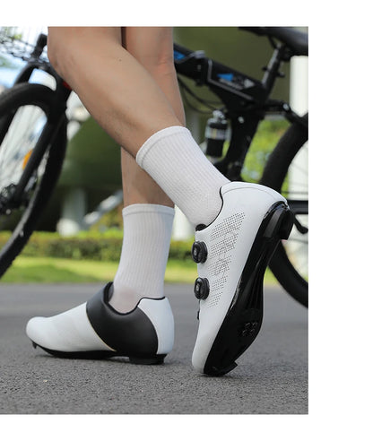 Ultra-Light Cycling Shoes, Breathable and Lightweight, SPD-Compatible Hard Soles for Road Mountain Bike Competition Training