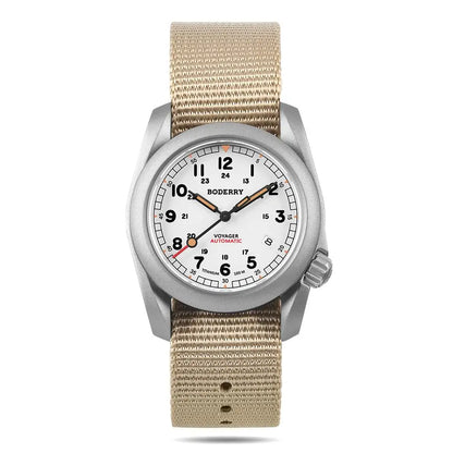 BODERRY Men's Automatic Watch 40MM Titanium Pilot Sport Mechanical Wristwatch 100m Waterproof Sapphire C3 Luminous NH35